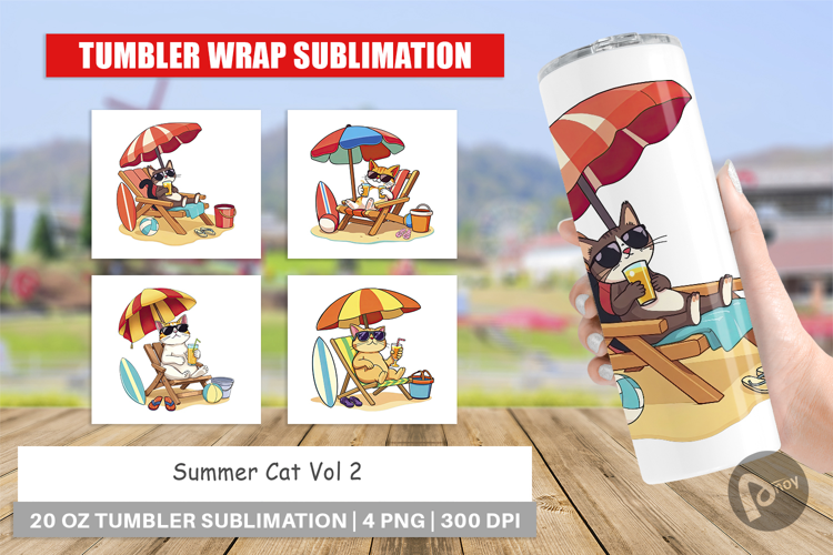 Tumbler Summer Cat