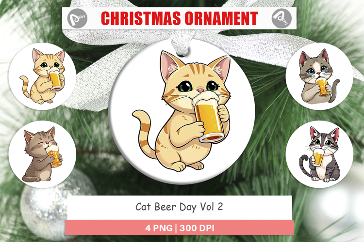 Ornament Cat Beer Day