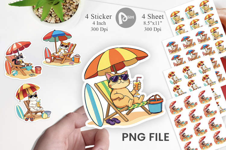 Summer Cat Sticker