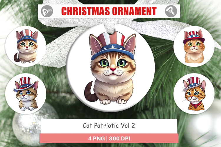 Ornament Cat Patriotic