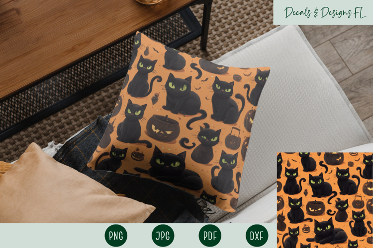 Halloween Black Cat Sublimation| Cute Pets | Spooky Holiday
