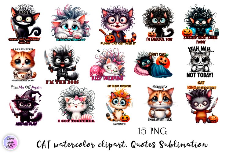 Cat Clipart Black And White Image 7