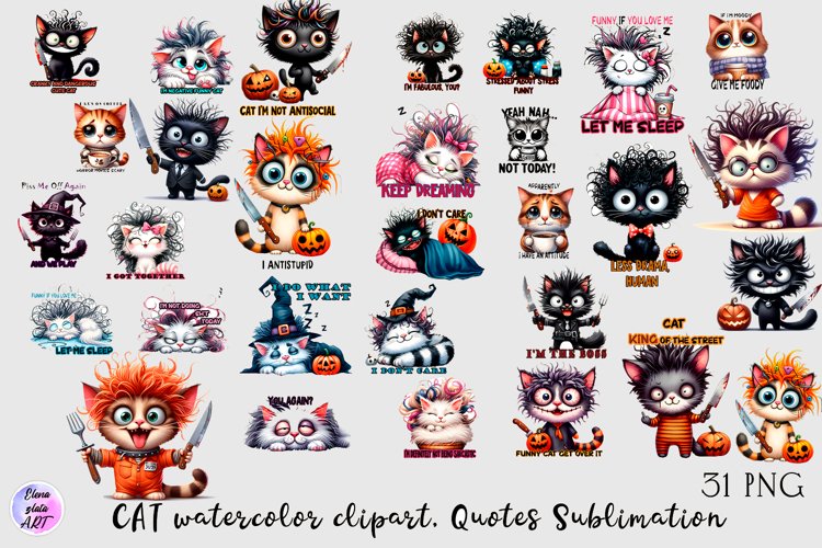 Black And White Cat Clipart Image 10