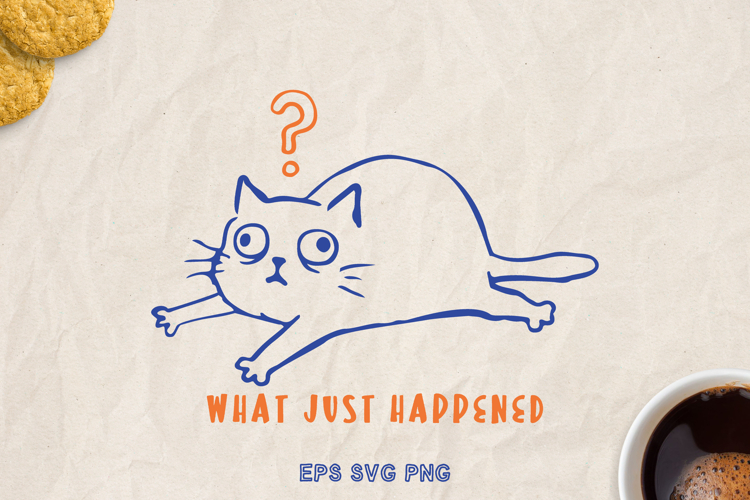 Funny Cat SVG PNG, Sarcastic Quote, Hand Drawn Cat Clipart.