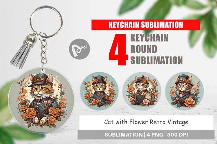 Keychain Steampunk Cat