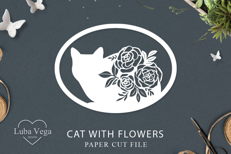 Frame cat lover/ Cat lover monogram SVG