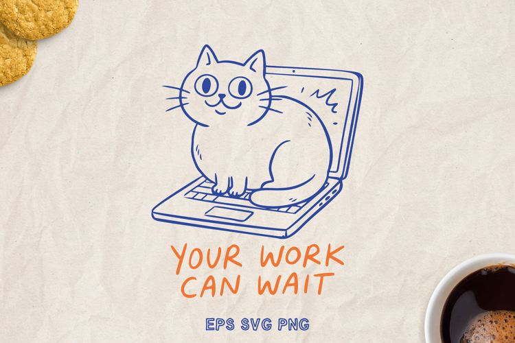 Funny Cat SVG PNG, Sarcastic Quote, Hand Drawn Cat Clipart.