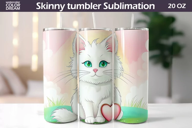 Cute Cats Tumbler Wrap | Valentines Day Tumbler