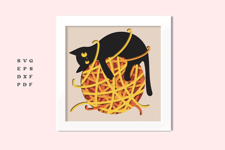 Cat Shadow Box Svg