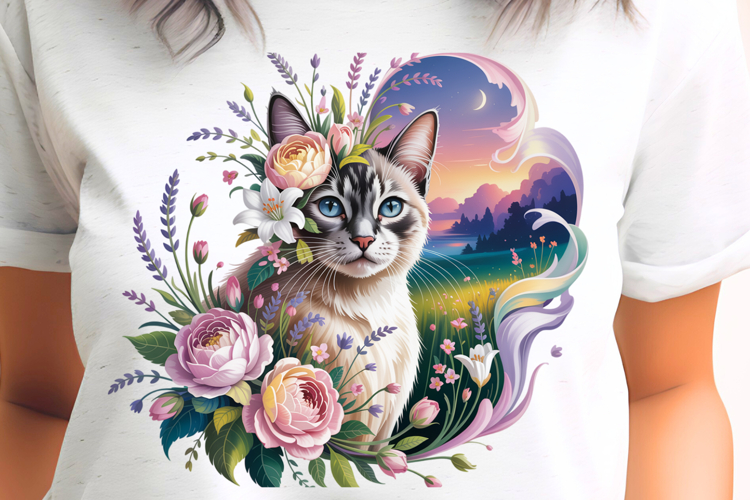 Romantic frame with Kitten PNG Sublimation