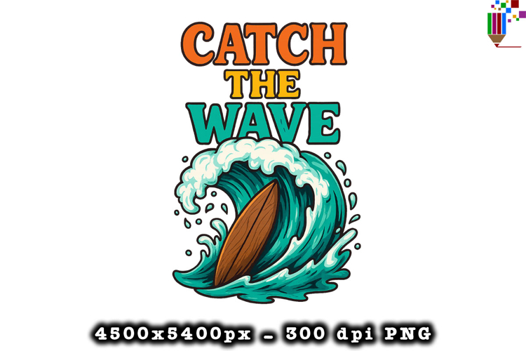 Catch The Wave Surfboard PNG File