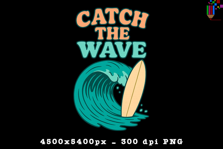 Catch The Wave Surfing PNG File