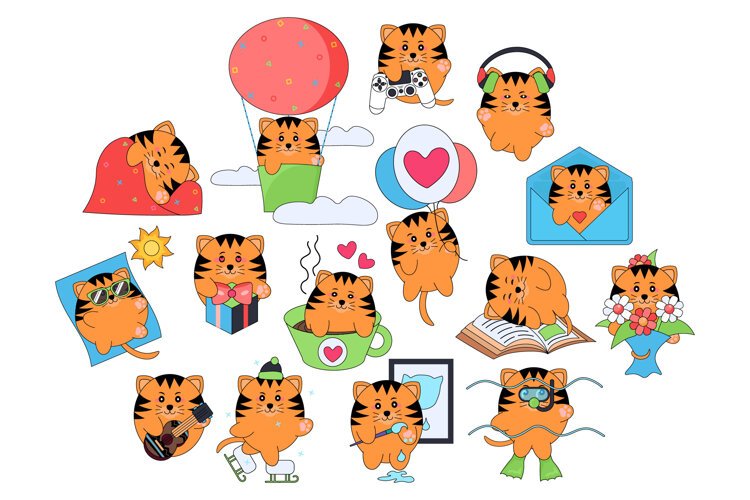 Cat Characters - Playful Cartoon Clipart example image 1