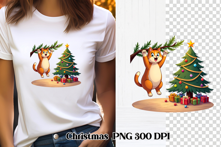 Christmas cat clipart PNG | Christmas animal sublimation