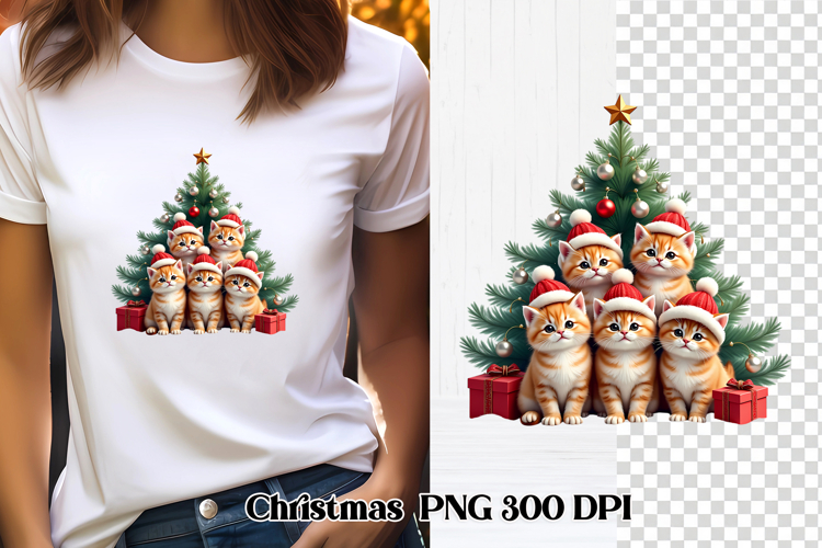 Christmas cat clipart PNG | Christmas animal sublimation