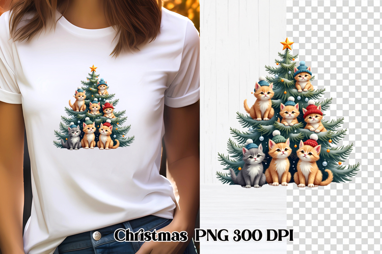 Christmas cat clipart PNG | Christmas animal sublimation