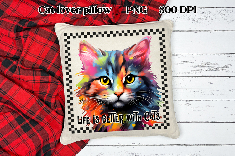 Rainbow cat clipart PNG design | Cat sublimation design