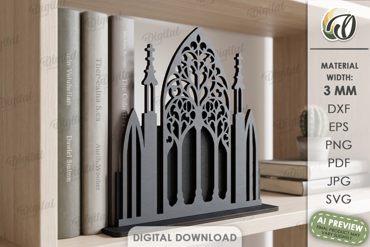 Cathedral Shelf Sitter Laser Cut. Standing Decor SVG