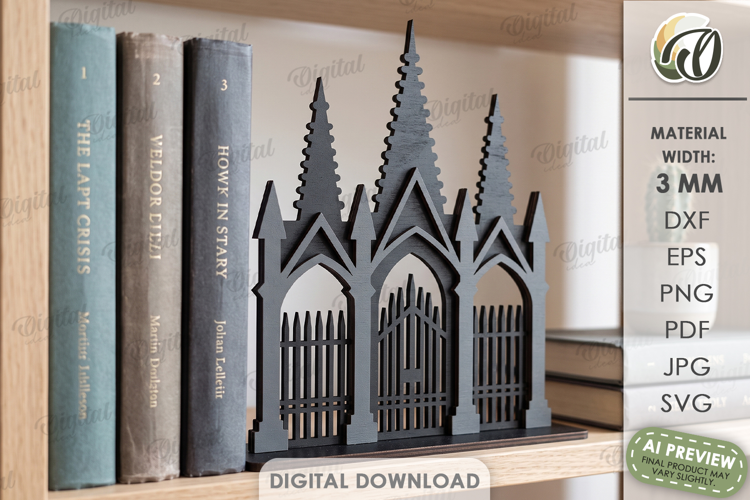 Cathedral Shelf Sitter Laser Cut. Standing Decor SVG
