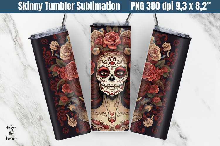 Catherine Skull 20 OZ Skinny Tumbler Sublimation