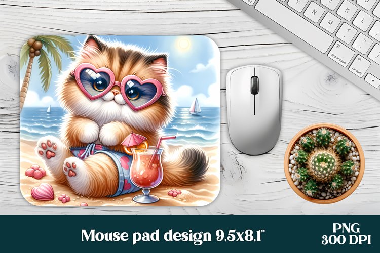 Cute cat mouse pad | Animal mouse pad | Mousepad