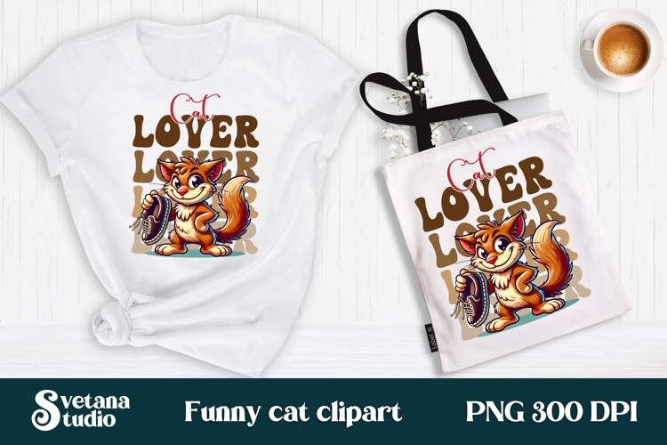 Funny cat clipart PNG | Crazy cat quotes sublimation design