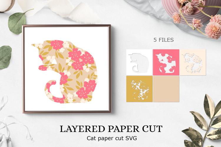 Shadow Box SVG Cat / Layer SVG File for Cricut / Cricut Cat