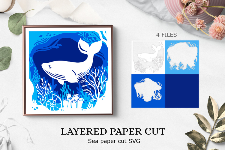 Layered paper cut sea / Layered paper cut sea SVG