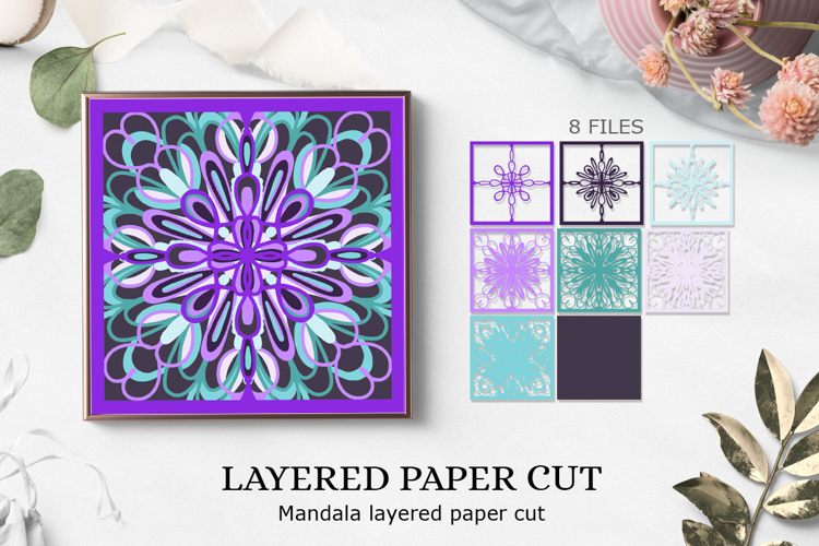 Mandala layered paper cut / Mandala svg