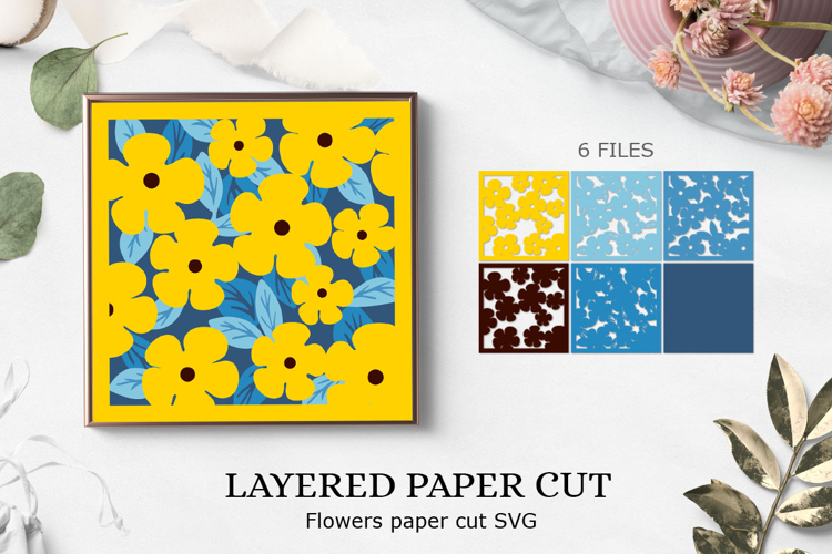 Flower shadowbox SVG / Layered paper cut
