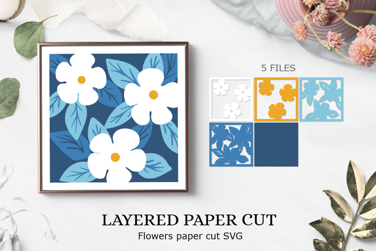 Flower shadowbox SVG / Layered paper cut