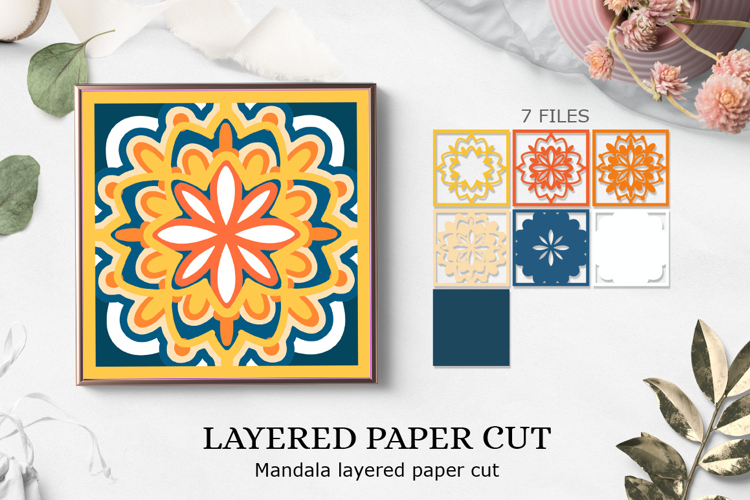 Mandala paper cutting / Mandala Papercut Shadowbox Template