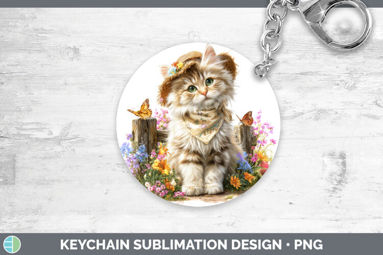 GorgeousCats Bandana Summer Keychain design.