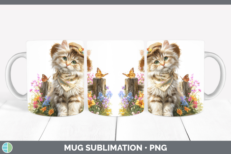 Angora Mug Wrap Cats Bandana Summer Sublimation Coffee Cup D