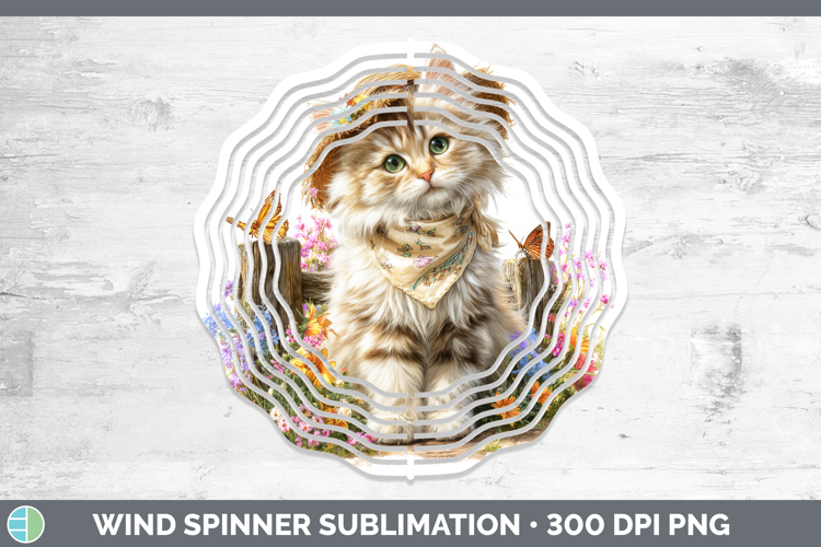 Angora Wind Spinner Cats Bandana Summer Sublimation Spinner