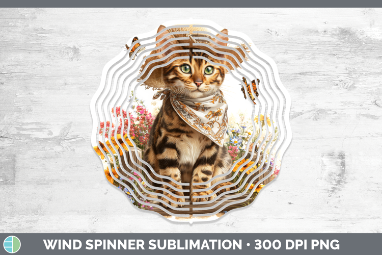 Bengal Wind Spinner Cats Bandana Summer Sublimation Spinner