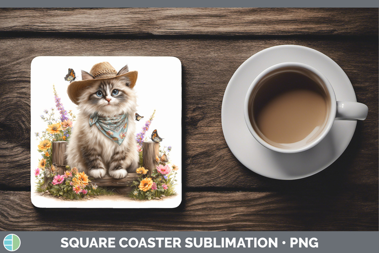 Birman Square Coaster Cats Bandana Summer Sublimation Coaste