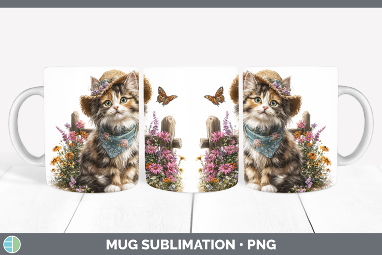 Calico Mug Wrap Cats Bandana Summer Sublimation Coffee Cup D