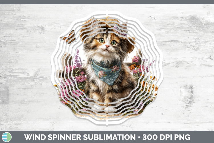 Calico Wind Spinner Cats Bandana Summer Sublimation Spinner