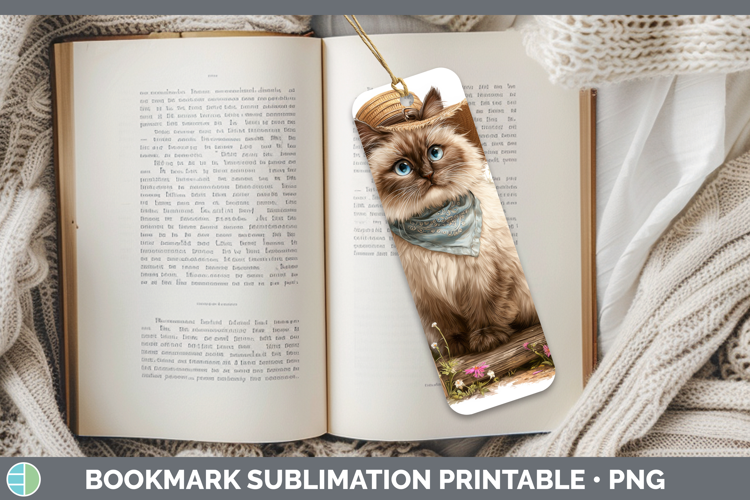 Himalayan Bookmark Cats Bandana Summer Sublimation Printable