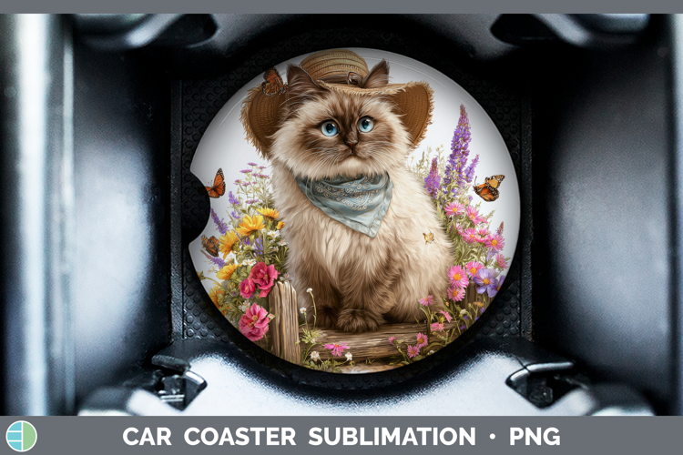 Himalayan Car Coaster Cats Bandana Summer Sublimation Desig