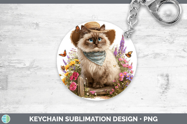 GorgeousCats Bandana Summer Keychain design.