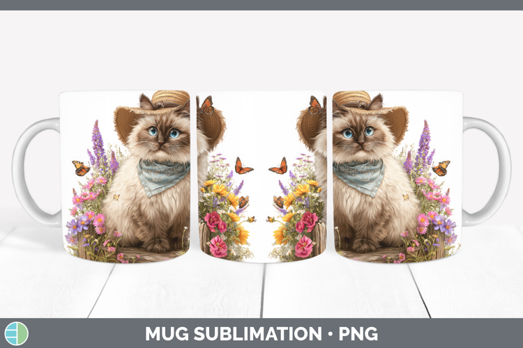 Himalayan Mug Wrap Cats Bandana Summer Sublimation Coffee Cu