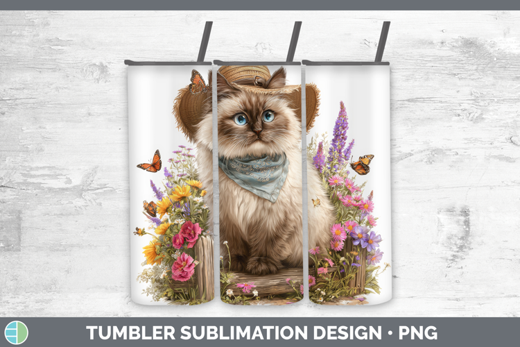 Himalayan Tumbler Cats Bandana Summer Sublimation 20 oz Skin