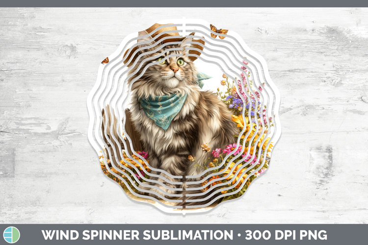 Maine Coon Wind Spinner Cats Bandana Summer Sublimation Spin