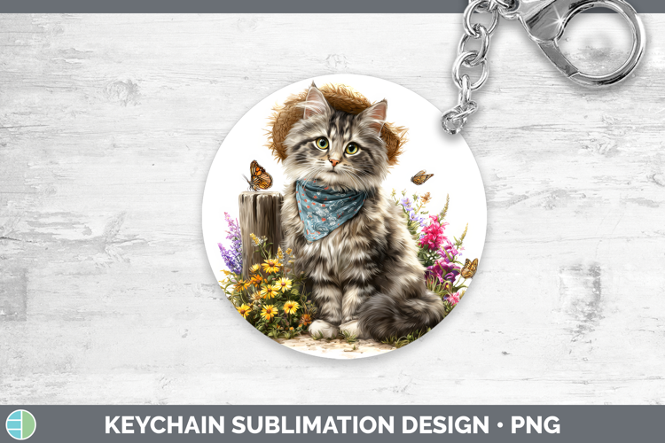 Norwegian Forest Keychain Cats Bandana Summer Sublimation Ke