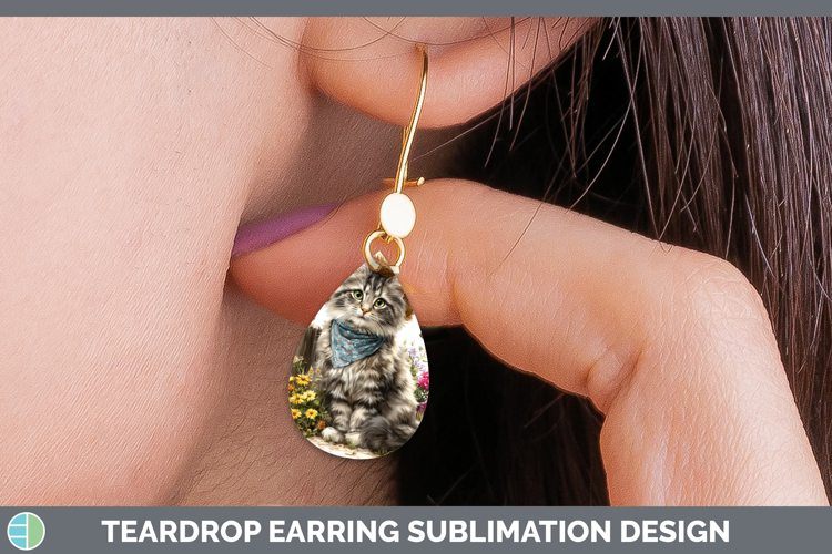 Norwegian Forest Teardrop Earrings Cats Bandana Summer Subli