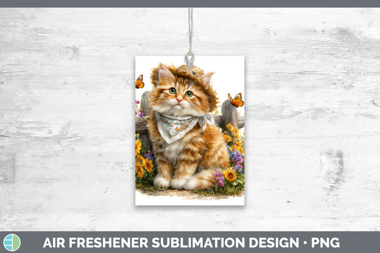 Orange Air Freshener Cats Bandana Summer Sublimation Car Fre