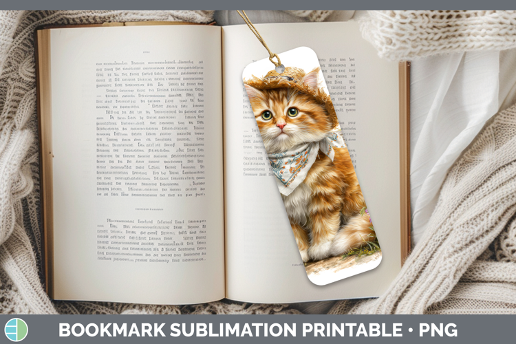 Orange Bookmark Cats Bandana Summer Sublimation Printable De