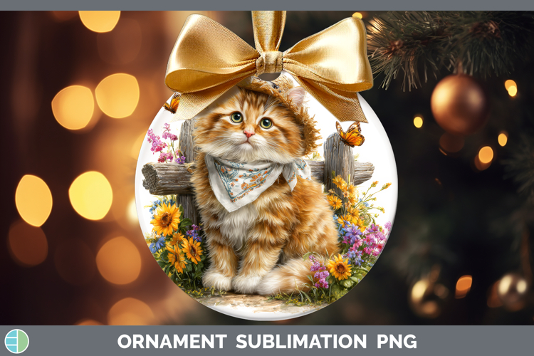 Orange Ornament Cats Bandana Summer Sublimation Bauble Desig